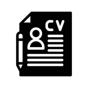 cv and pencil solid icon design good for web or mobile app vector