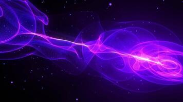 avancerad energi rader av ljus. neon vågliknande former eller ljus ström av ljus rader och strålar och flyg av avancerad partiklar. video