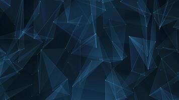 Abstract futuristic background with interweaving lines, dots and triangles, digital technologies, big data, visualization of high-speed connection and big data. Abstract background video
