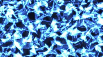 abstrakt trogen bakgrund med sammanflätning rader, prickar och trianglar, digital teknologier, stor data och hög hastighet förbindelse visualisering på blå bakgrund. sömlös slinga video