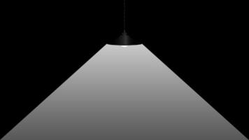 hängande lampa animering vändning på och av med slumpmässig flimmer på svart bakgrund. 4k animerad för intro, bakgrund och redigering. video
