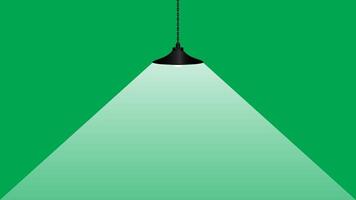 hängande lampa animering rör på sig i och ut med slumpmässig ljus flimmer på grön skärm. 4k animerad för intro, täcka över och redigering. video