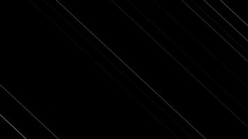 wit lijn animatie in beweging snel van de links Aan een minimaal zwart achtergrond video