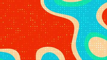höst Marin dynamisk abstrakt bakgrund animering terar färgrik former och halvton prickar för modern design video