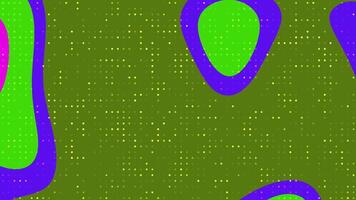 abstracts flytande blinka punkt abstrakt bakgrund animering med färgrik former ändring och rör på sig på en prickad oliv grön bakgrund video