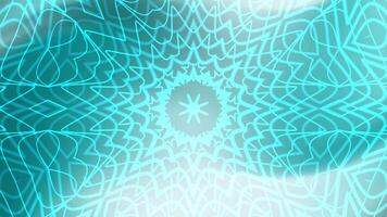 Aqua Fresh Blend Mesmerizing turquoise kaleidoscope animation unfolding intricate patterns in a seamless loop for visual artistry video