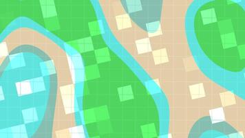 résumés liquide cligner point abstrait animation avec vert et bleu formes en mouvement à travers une beige la grille Contexte en toute transparence bouclable. video