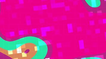 abstracts flytande blinka fyrkant dynamisk animering av färgrik former skiftande och morphing med pixelated texturer skapande en vibrerande bakgrund video