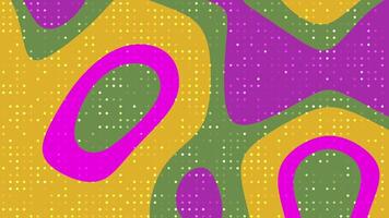 abstracts flytande blinka punkt retro stil abstrakt bakgrund animering med färgrik flytande former och halvton prickar dynamiskt rör på sig video