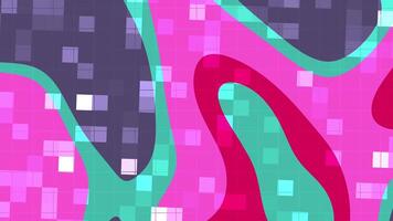 Abstracts Liquid Blink Square Abstract shapes animation with vibrant pink, green, and purple colors that seamlessly loop continuously. video