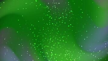 abstracts partiklar dynamisk grön bakgrund animering terar skimrande partiklar och subtil virvlande rörelse för kreativ projekt video
