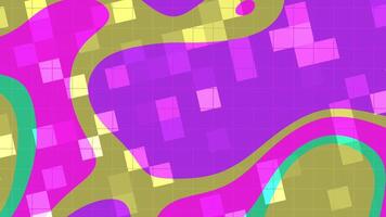 résumés liquide cligner carré dynamique abstrait Contexte animation avec vibrant couleurs et géométrique formes déplacement doucement video