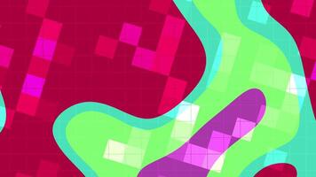 abstracts flytande blinka fyrkant abstrakt animering terar dynamisk former, vibrerande färger, och invecklad rutnät mönster skapande en fascinerande visuell slinga video