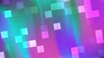 abstracts blinka fyrkant vibrerande kvadrater kaskad tvärs över en färgrik lutning bakgrund, perfekt för tillsats en modern, energisk Rör video