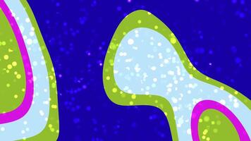 abstracts flytande partiklar häftig retro abstrakt animering med organisk former och skimrande partiklar för dynamisk visuell effekter video