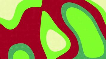abstracts flytande blinka punkt dynamisk skikten av Färg, ljus grön, mörk grön, och röd skiftande med halvton mönster animering bakgrund video