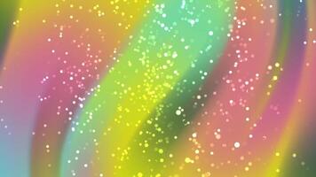 djup cerulean grädde abstrakt färgrik bakgrund med gnistrande partiklar och slät lutning vågor animation. video