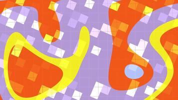 Abstracts Liquid Blink Square Dynamic abstract background animation featuring orange, yellow, and blue shapes over a grid pattern. video