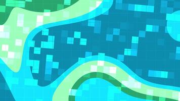 aqua magma abstrakt bakgrund animering med färgrik former och kvadrater skiftande i en dynamisk mönster video