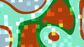 Abstracts Liquid Blink Square Abstract animation of colorful shapes and grid patterns shifting and overlapping in a dynamic composition video