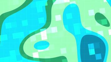 aqua décalage abstrait Contexte animation avec géométrique formes, vibrant couleurs, et moderne conception éléments dans mouvement video