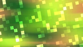Abstracts Blink Square Dynamic green and yellow pixelated background animation with grid lines and smooth transitions video