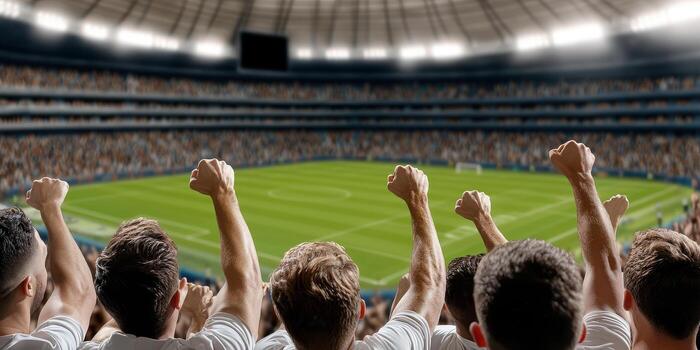 Stadium crowd cheer at exciting sporting event arena photo