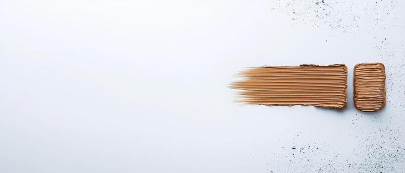 Foundation makeup texture brush stroke on white background with copy space photo