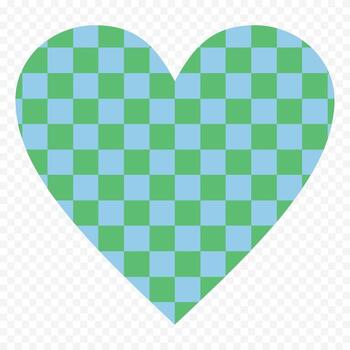 A heart with a checkered pattern on it vector