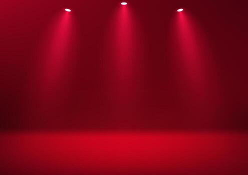 Empty Red studio room background. Dark red background. Space for selling products on the website. Empty room with light effect. illustration. vector