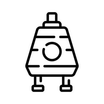 Trendy linear icon of advanced space module unit vector