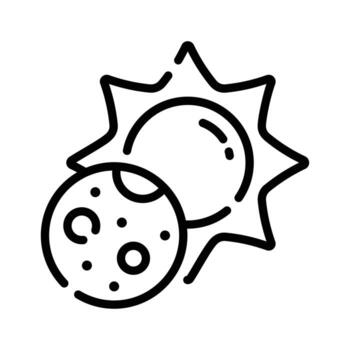 fácil a editar contorno icono de solar eclipse vector