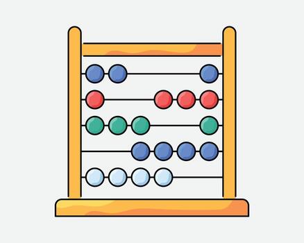 Wooden Toy Abacus for Learning Arithmetic and Counting vector