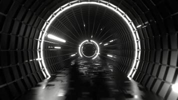 White Futuristic Space with Round Neon Holograms Background VJ Loop in 4K video