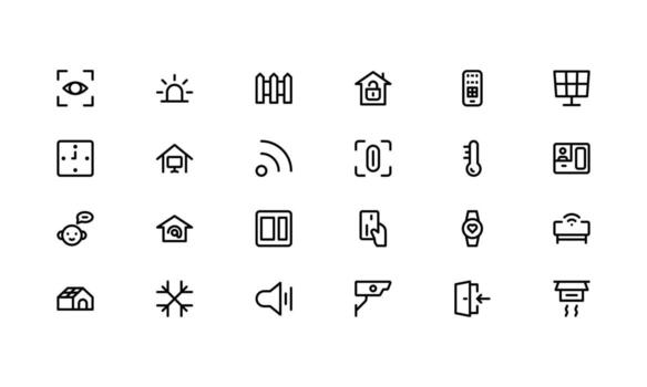 Professional Home Automation Modern Icons. Most Useful Premium Icons for Smart Devices, Automation Systems, and Home Control Features. vector