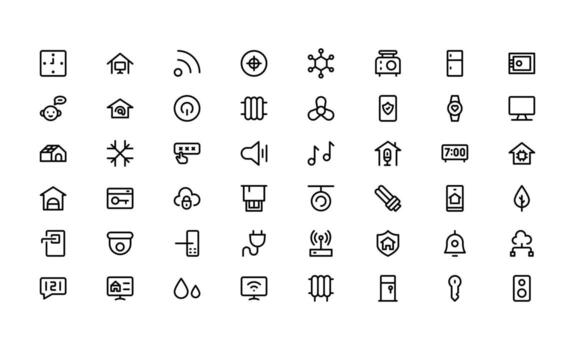 Professional Home Automation Icon bundle. Most Useful Premium Icons for Smart Devices, Automation Systems, and Home Control Features. vector
