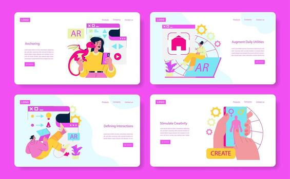 Illustration of augmented reality concepts vector