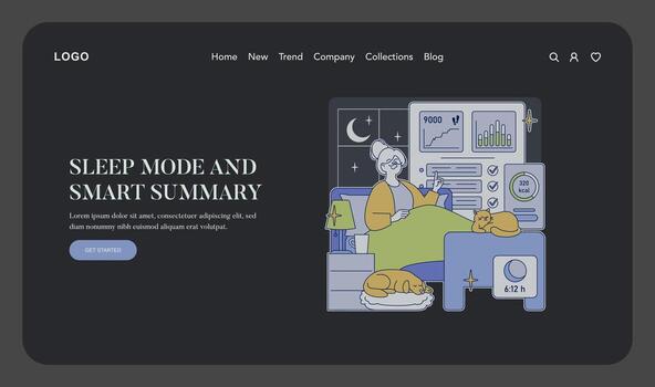 Sleep mode interface with cat and user vector