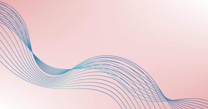 Gradient Abstract background with blue wavy lines and Copy Space for Insert Elements vector