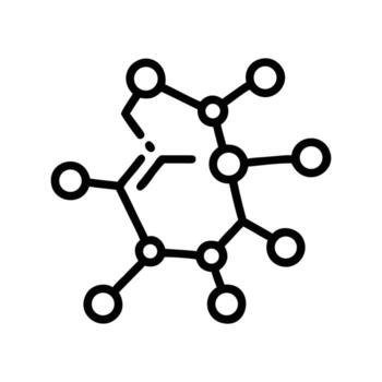 Black network with circular nodes connected by lines has transparent background vector