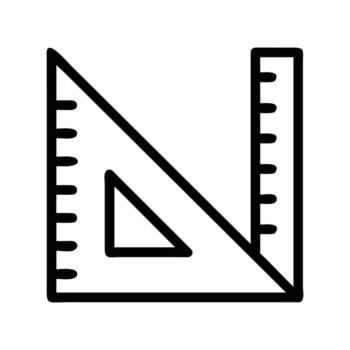 regla y triángulo contorno icono demostración medición marcas en un blanco antecedentes vector