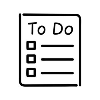Hand drawn to do list with empty checkboxes for daily activities against white vector