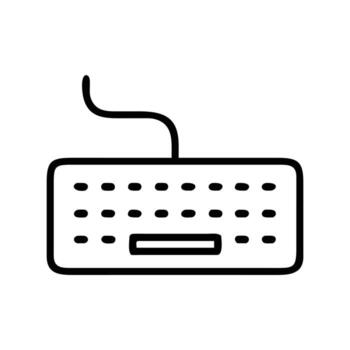 sencillo negro y blanco cableado teclado símbolo desplegado en transparente antecedentes es visible vector