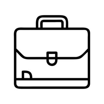 sencillo negro línea dibujo muestra un clásico rectangular maletín con encargarse de vector