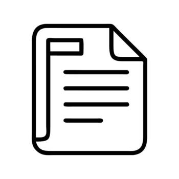 A minimalist document icon represents a sheet with text and a folded corner, transparent vector