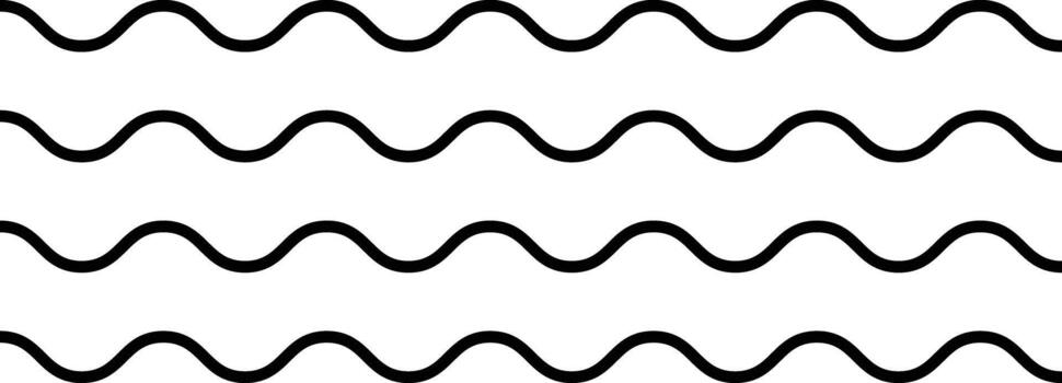 zigzag and wavy paint line set. squiggly horizontal curvy squiggles. Thick sketch brush stroke collection. Horizontal thin lines wave. vector