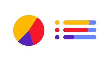 a animado gráfico representação mostrando uma colorida torta gráfico Próximo para horizontal Barra Estatísticas, simbolizando dados visualização e análise video