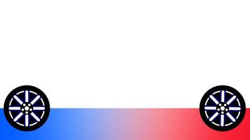 en dynamisk visuell av hjul rör på sig tvärs över en Färg lutning Spår illustrerar balans, rörelse, och slät övergångar i design video