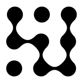 Metaball Connect Dots icon, abstract geometric shape. Connected round blobs. illustration. vector