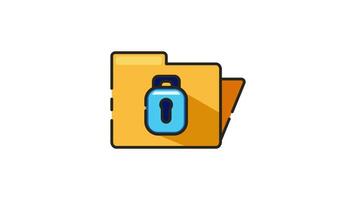 animerad ikon av en fil mapp den där har en låsa i Det. video